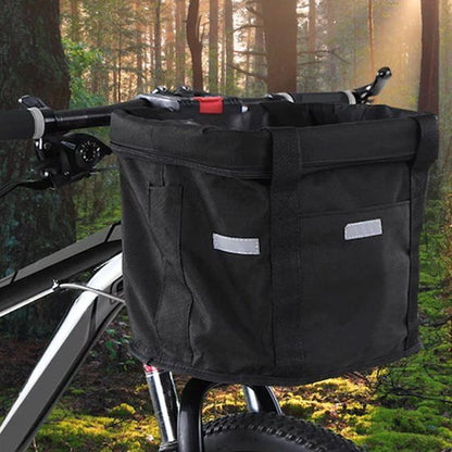 Vue complète du panier installé sur un vélo